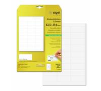 SIGEL LA210 Universal Removable Labels, 6.35 x 2.96 cm, 675 lbl equal to 25 sheets, White