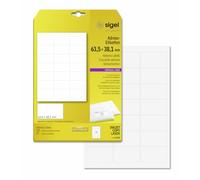 SIGEL LA320 Universal Address Labels, 6.35 x 3.81 cm, 525 lbl equal to 25 sheets, White