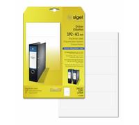 SIGEL LA430 Ring Binder Labels, 19.2 x 6.1 cm, 100 lbl equal to 25 sheets, opaque, White