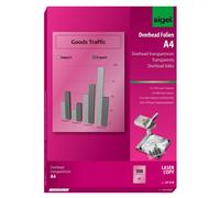 SIGEL LF419 Transparency Film for Laser/Copier BandW, clear, coated, auto feed, for double-sided printouts, 100 mic, A4, 100 sheets