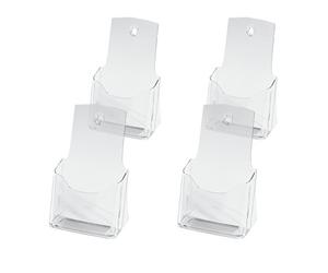 SIGEL LH113 Table-Top Literature Holder, for A6 and DL, uv resistant acrylic, clear, 4 Pieces
