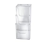 SIGEL LH135 Wall-Mounted Literature Holder, for A4, with 3 compartments, uv resistant acrylic, clear, 2 Pieces