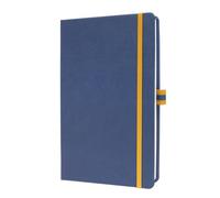 Sigel Linescape Notebook A5 148x213x16mm Hardcover PU 176 80gsm Ruled Pages 80gsm With Pen Loop & Elastic Fastener & 2 Ribbon Markers Blue - LS105