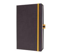 Sigel Linescape Notebook A5 148X213x16mm Hardcover Pu 176 Squared Pages 80Gsm With Pen Loop & Elastic Fastener & 2 Ribbon Markers Dark Grey - Ls106