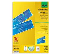 SIGEL LP714 Printable Admission Tickets with stub, 18 x 5,5 cm, 225 gsm, 100 Pieces equal to 20 sheets