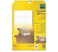 SIGEL LP720 Piece Inserts for suspension files, 6 x 2.1 cm, 185 gsm, 156 Pieces equal to 4 sheets, White