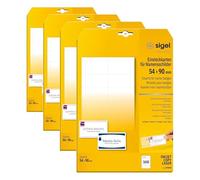 SIGEL LP898 Inserts for Name Badges, 5.4 X 9 Cm, White, 100 Pcs. : 10 Sheets (Pack of 4)