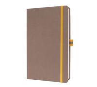 SIGEL LS103 Notebook, A5, Lined, hardcover - Ideal as a Diary, Bullet Journal, idea Book, Writing Book - 176 Pages, Brown/Yellow - Linsescape