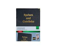 Sigel menu Folder with Embossed in Gold and Rubber Binding for A5-1 Pieces Black