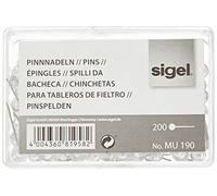 SIGEL MU190 Plastic Head Pins, 1.5 cm long, transparent, 200 Pieces