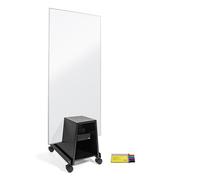 Sigel MUB14 Meet up Set - 1 Mobile whiteboard 90x180 cm, Magnetic, writable on Both Sides, Silver Frame, 1 Stand and 4 Board Markers