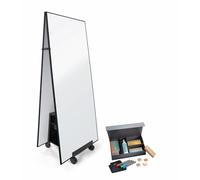 Sigel MUB19 Meet up Set - 2 Mobile whiteboards 90x180 cm, Magnetic, writable on Both Sides, Black Frame, 1 Stand and 1 Starter kit (Markers, Magnets, Cleaning Spray)