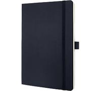 Sigel Notebook A5 Ruled Sewn Side Bound Plastic Soft Cover Black Perforated 194 Pages