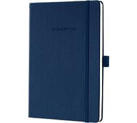Sigel Notebook Lined Classy Softwave Surface A5 Ruled Sewn Side Bound Plastic Hardback Midnight Blue Perforated 194 Pages
