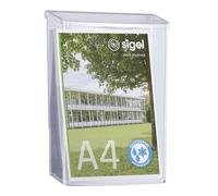 SIGEL LH325 Outdoor Wall-Mounted Literature Holder, for A4, uv resistant acrylic, transparent, 1 Piece