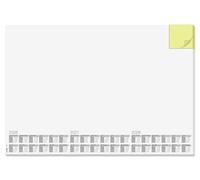 SIGEL Paper desk pad 2026/2027/2028 A2 | H6490, Memo design, integrated yellow notepad, white and yellow, 30 sheets
