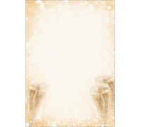 SIGEL Patterned Paper A4 | DP299, champagne glass design, pastel colours, 90 gsm, 100 sheets