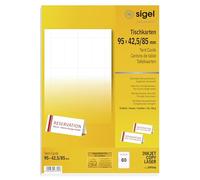 SIGEL DP046 Tent Cards, 9.5 x 4.2 cm, 20 sheets equal to 80 Pieces