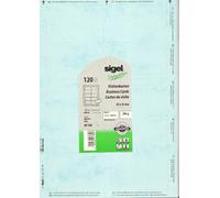 Sigel Print Your Own Business Cards DP782 - Pastel Green Marble Background Design, Finely Perforated, 12 A4 Sheets, 200g, 120 Cards