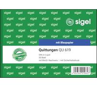 Sigel QU619 receipt block A6 transversal, 50 sheets, 1 piece