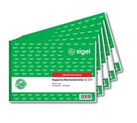 Sigel RP517 Rapport/WOCHENBERICHT A5 Landscape, 100 Sheets Carbonless Copying, 2 x 40 Sheets 5 Piece