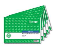 Sigel RP517 Rapport/WOCHENBERICHT A5 Landscape, 100 Sheets with Blue Carbon Paper, 100 Sheets 5 Piece