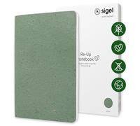 SIGEL RU102 Notebook Re-Up, Squared, 100 g/m², Approx. A5, Green, softcover, 100 Pages, Sustainable