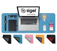 SIGEL SA602 Desk Pad - waterproof - imitation leather - Blue, Green - double sided - 80 x 30 cm