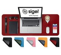 SIGEL SA603 Desk Pad - waterproof - imitation leather - Red, Black - double sided - 80 x 30 cm