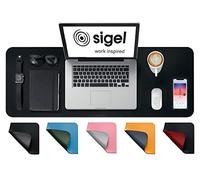 SIGEL SA604 Desk Pad - waterproof - imitation leather - Black - double sided - 80 x 30 cm
