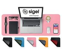 SIGEL SA605 Desk Pad - waterproof - imitation leather - Pink, silber - double sided - 80 x 30 cm