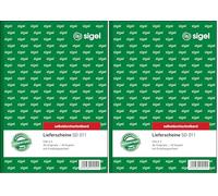 Sigel SD011 2fach mit Empfangsschein Delivery Note First and Second Page Printed A5 2 x 40 Pages Each Carbonless Pack of 2