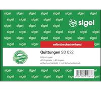 Sigel SD022 Invoice Books 'Quittung' A6 Landscape 2x40Blatt Carbonless Block - Free Shipping. Pack of 1