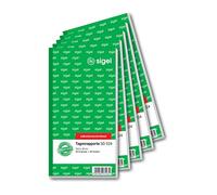 SIGEL SD024/5 Daily Report 10.5 x 20 cm, 2 x 40 Sheets, Self-Copying, Pack of 5, Made from Sustainable Paper