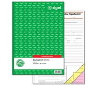SIGEL SD063 Construction Diary A4, 3 x 40 Sheets, Self-Copying, Micro-Perforated, with Filing Punch, Made from Sustainable Paper