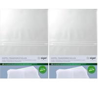 SIGEL SM181 Double Transparent Pockets, for menu Cover with Elastic Binding, for A5, 10 Pieces (Pack of 2)