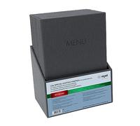 SIGEL SM204 Set of 10 Menu folders with elastic cord, with 2 transparent pocket for 8 DIN A4 sheets and storage box, embossing Menu, anthracite