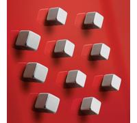 SIGEL BA193 Neodymium magnet, 1 x 1 x 1 cm, cube, C5 "strong" (N42), for Glass magnetic Boards, silver, 10 Pieces