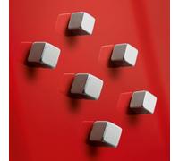 SIGEL SuperDym Magnets 1 x 1 cm | BA192, pack of 6, N42 neodymium, silver