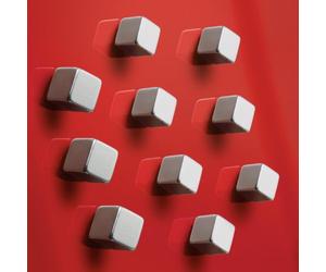 SIGEL SuperDym Magnets 1 x 1 cm | BA193, pack of 10, N42 neodymium, silver