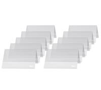 SIGEL TA136 Sign Holder, tent form, for 10 x 6 cm, double-sided presentation, rigid plastic, transparent, 10 Pieces