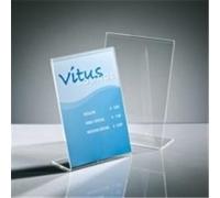 SIGEL TA217 Sign Holder, slanted, for A7 landscape, single-sided presentation, uv resistant acrylic, transparent, 10 Pieces