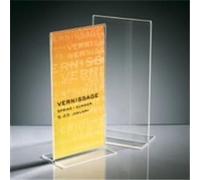 SIGEL TA224 Sign Holder, upright, for DL, double-sided presentation, uv resistant acrylic, transparent, 10 Pieces