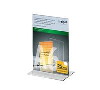 SIGEL TA226 Sign Holder, upright, for A6, double-sided presentation, uv resistant acrylic, transparent, 1 Piece