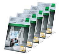 SIGEL TA230 Slanted Tabletop Display, with Compartment, 30x21x12,5 cm (for A4 Portrait) | for Counter, Catering, Office, Wedding, etc | UV-Resistant, Acrylic, Transparent, 5 Pieces