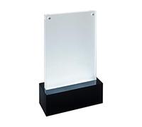 SIGEL TA423 LED Sign Holder, upright, for A6, illuminated double-sided presentation, acrylic, transparent, 1 Piece