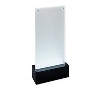 SIGEL TA424 LED Sign Holder, upright, for DL, illuminated double-sided presentation, acrylic, transparent, 1 Piece