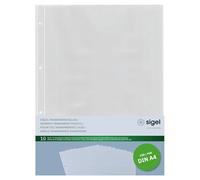 SIGEL SM190 Single Transparent Pockets, for menu folders with screw post binding , for A4, 10 Pieces