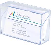 SIGEL VA110 Business Card Box, for up to 100 cards (max. 8,6 x 5,6 cm), clear