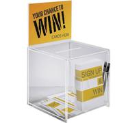 SIGEL VA152 Promotional Box / Suggestion Box, 21 x 36 x 21 cm, additional compartment, with insert panel for A5, acrylic, transparent